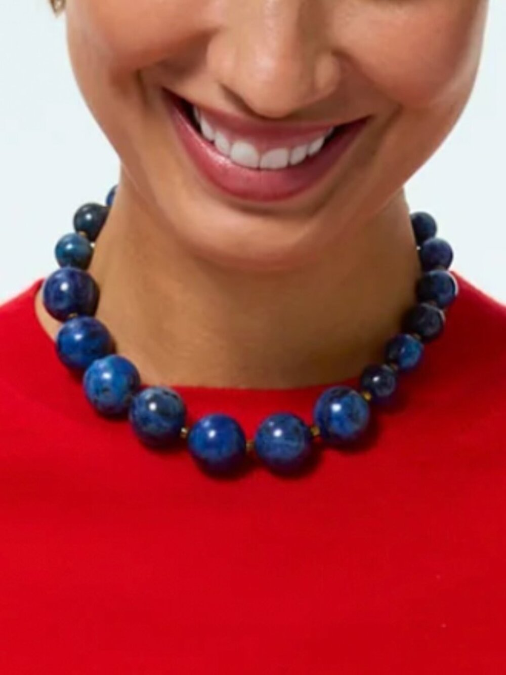 Roxanne Assoulin The Very Big Bead Stone Necklace Lapis Blue